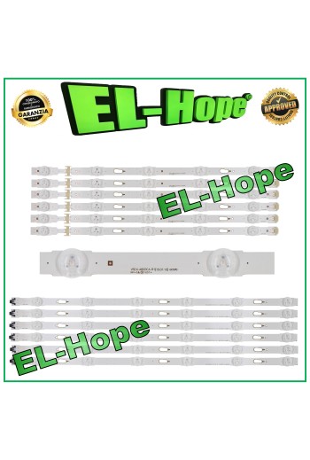 KIT 12 BARRES LED POUR TV SAMSUNG 48 V5DU-480DCB-R1 LED90 L535mm - LED89 L440mm