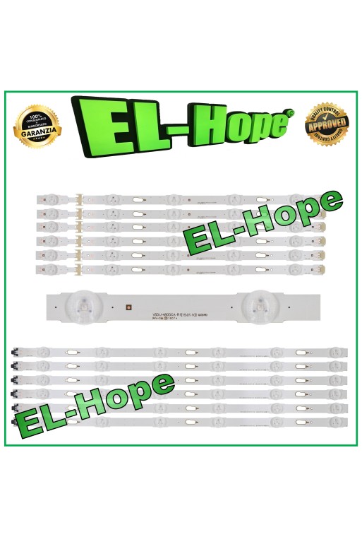 KIT 12 BARRES LED POUR TV SAMSUNG 48 V5DU-480DCB-R1 LED90 L535mm - LED89 L440mm