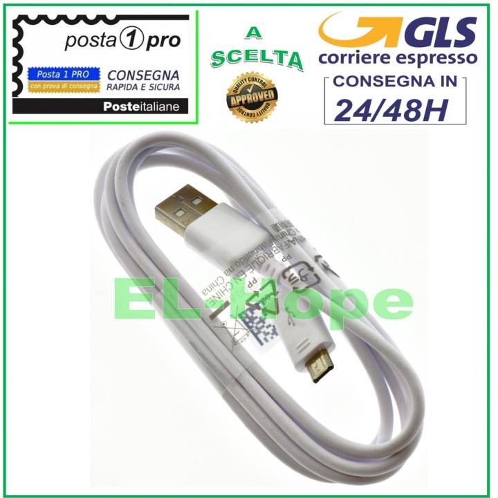 Câble de donne'es, câble de charge, chargeur de batterie, micro USB, universel, 1 m, blanc