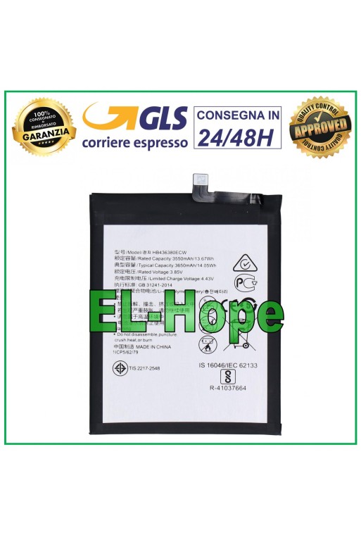 Batterie HB436380ECW pour Huawei P30 ELE-L09 ELE-L29 3650 mAh, équivalente à l originale