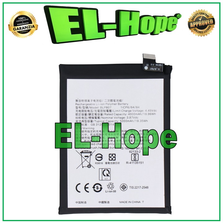 Batterie BLP807 1ICP6/64/84 pour Oppo Realme 7 5G RMX2155 RMX2111, identique a' l original