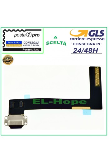 Connecteur de charge plat flexible noir pour Apple iPad Air 2 A1566 A1567