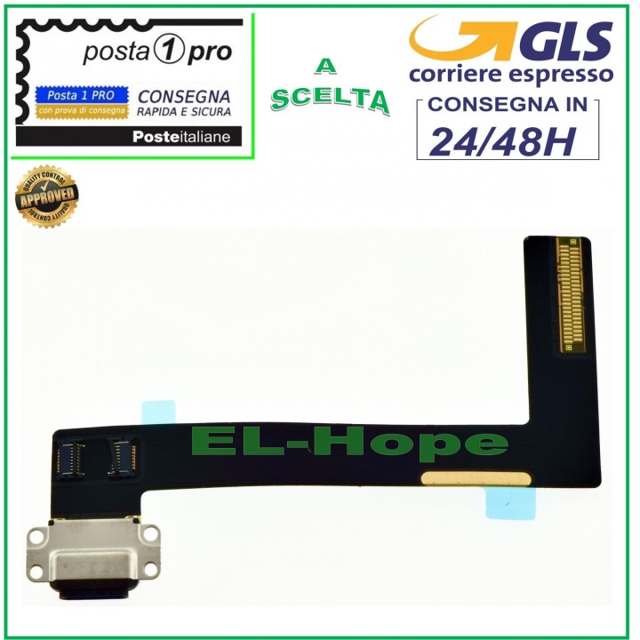 Connecteur de charge plat flexible noir pour Apple iPad Air 2 A1566 A1567