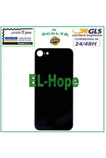 Coque arrière en verre pour iPhone 8 Noir