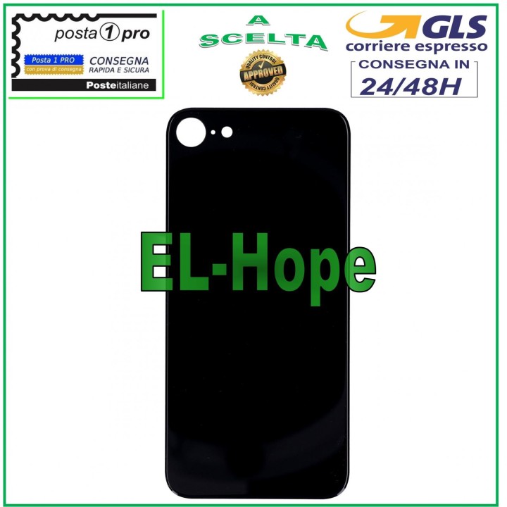 Coque arrie're en verre pour Apple iPhone 8 Noir