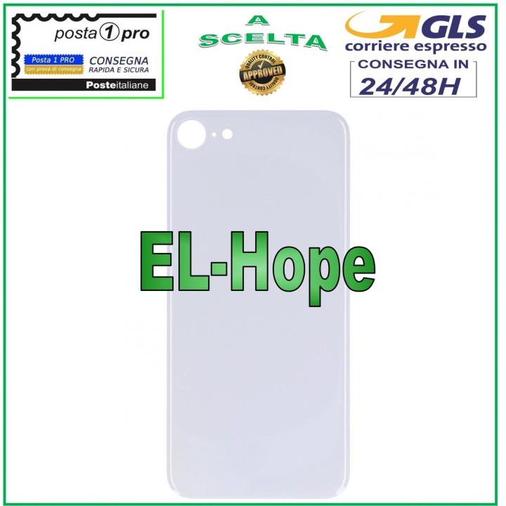 Coque arrie're en verre pour iPhone 8, coque arrie're blanche