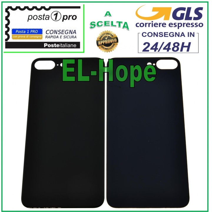Coque arrie're en verre pour iPhone 8 Plus (noir)