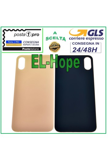 Coque arrière en verre pour iPhone XS, coque arrière rose et or