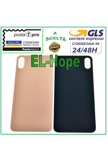 Coque arrière en verre pour iPhone XS Max, coque rose et or