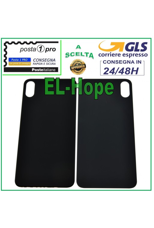 Coque arrière en verre pour iPhone XS Max Noir