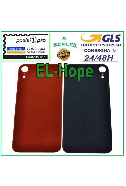 Coque arrière en verre pour iPhone XR (rouge)