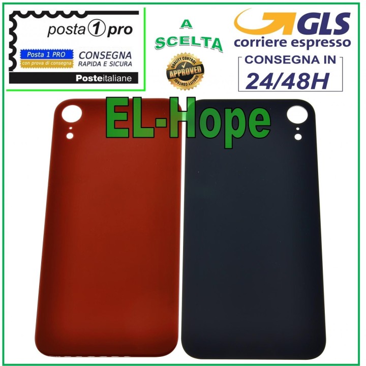 Coque arrie're en verre pour iPhone XR (rouge)