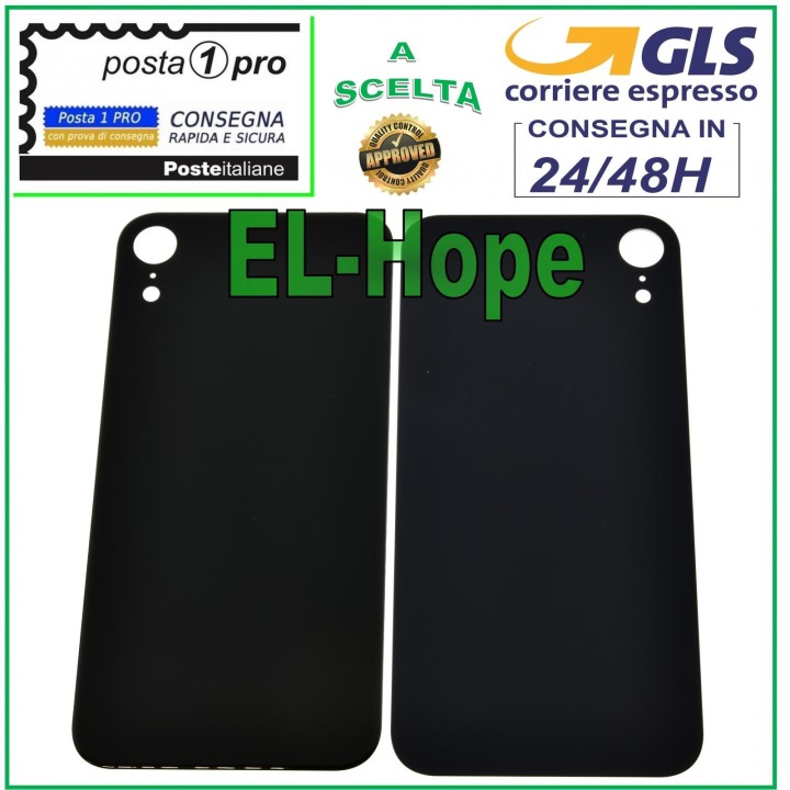 Coque arrie're en verre pour iPhone XR (noir)