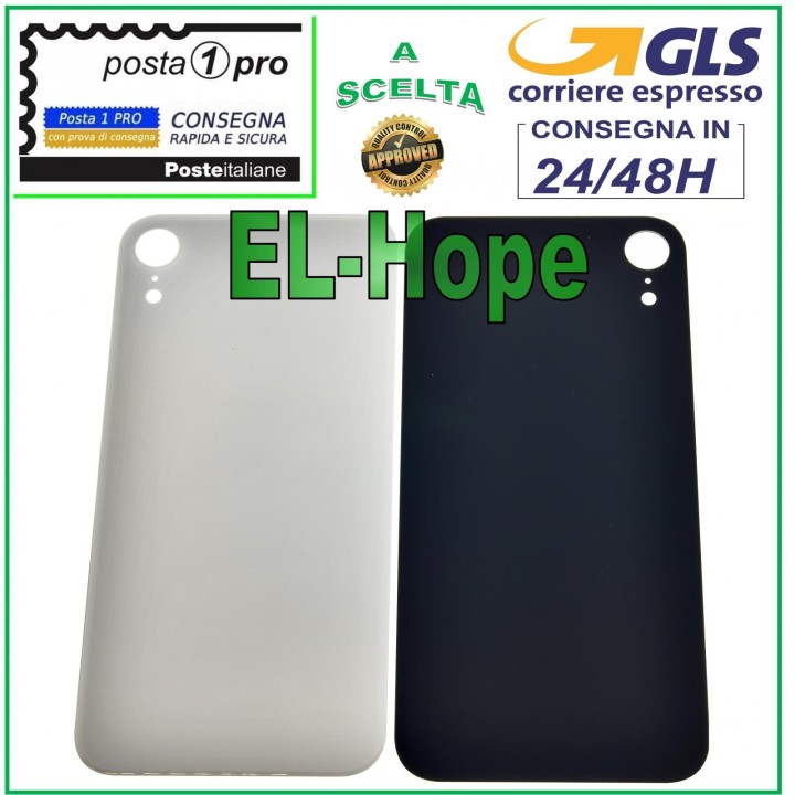 Coque arrie're en verre pour iPhone XR (blanc)