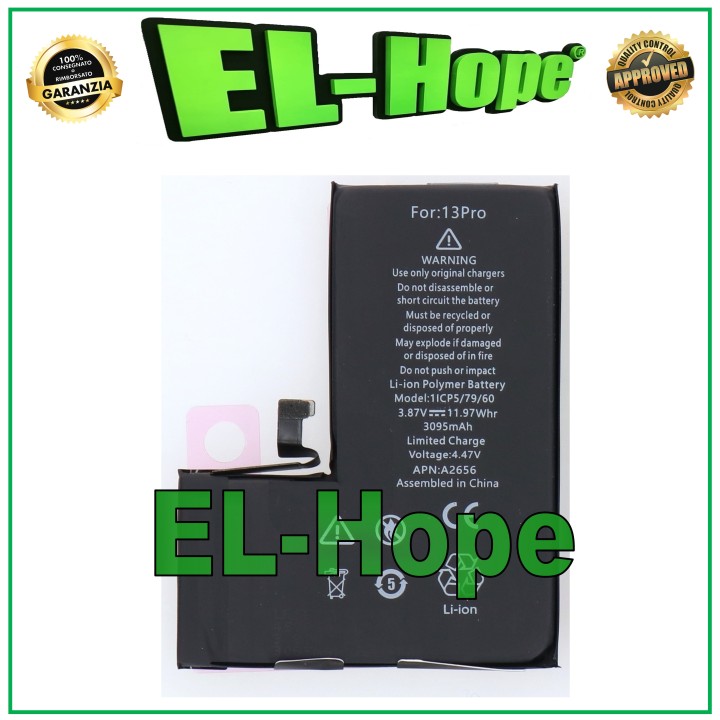 Batterie de remplacement pour iPhone 13 Pro 3095 mAh 4,47 V