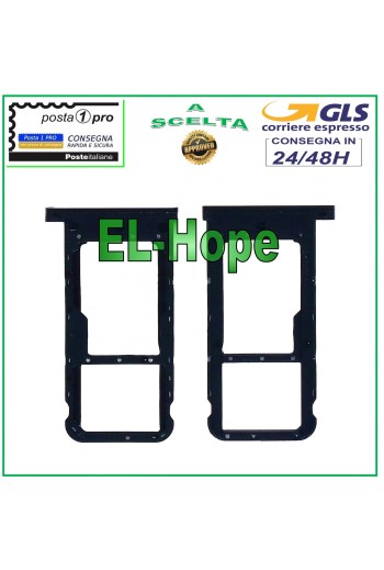 Support de carte SIM et micro SD pour HUAWEI P SMART PLUS 2019 POT-LX1T, noir