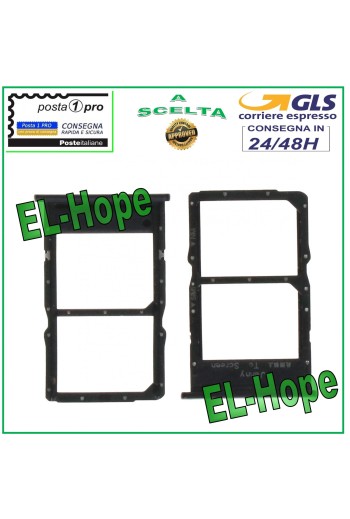 Compartiment pour chariot à fentes pour double carte SIM pour Huawei P40 Lite JNY-L21A LX1 Noir