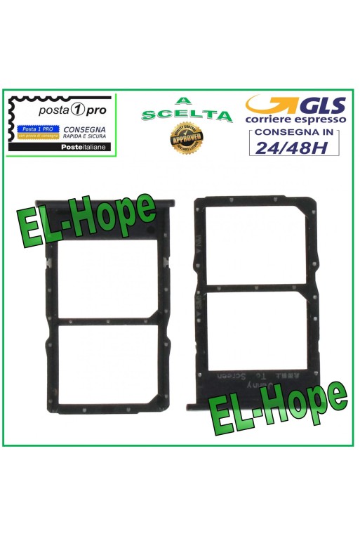 Compartiment pour chariot à fentes pour double carte SIM pour Huawei P40 Lite JNY-L21A LX1 Noir