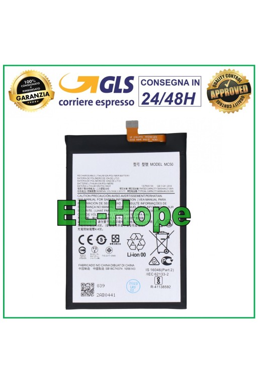 Batterie MC50 pour Motorola Moto G9 Power XT2091 6000 mAh, équivalente à l originale