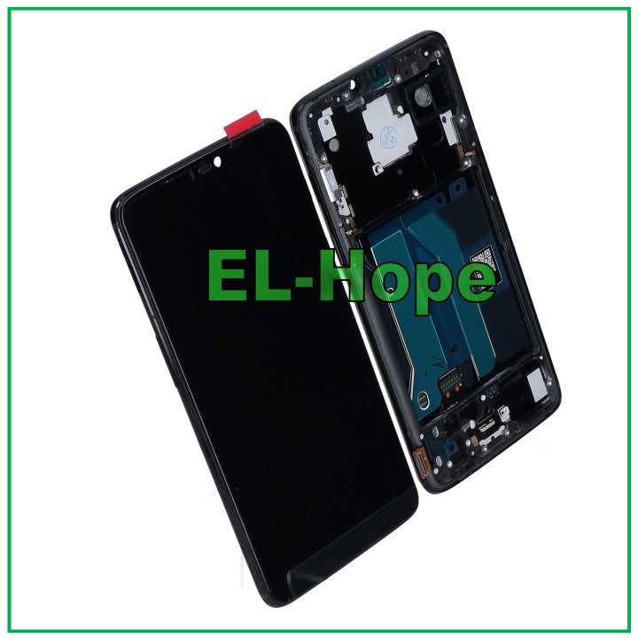 Écran LCD TFT + cadre pour OnePlus 6 A6000 A6003, e'cran tactile en verre noir