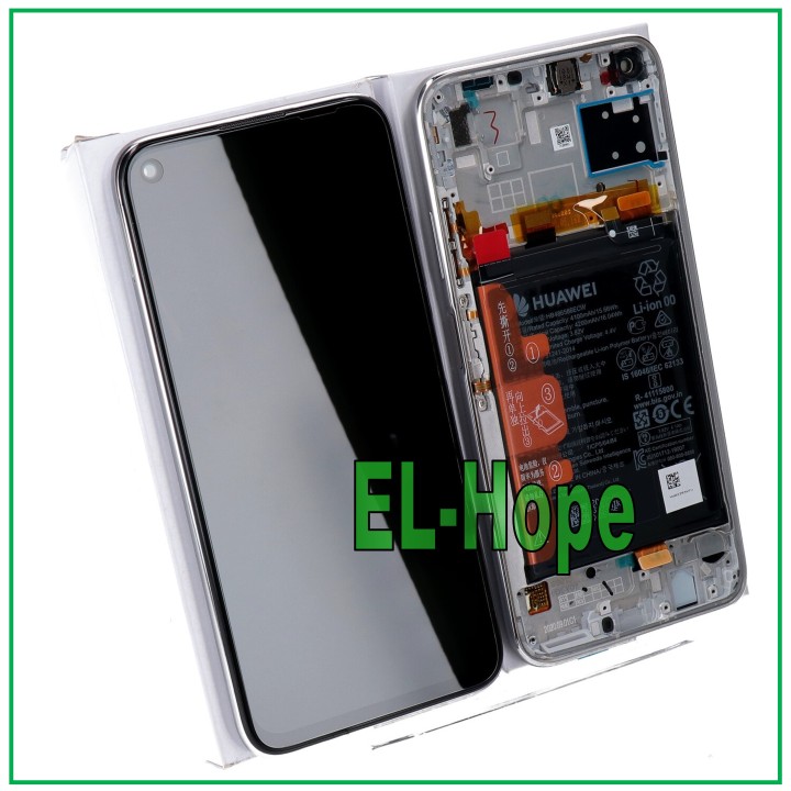Écran LCD d origine avec cadre et batterie pour Huawei P40 Lite JNY-L21 LX1 Touch Silver