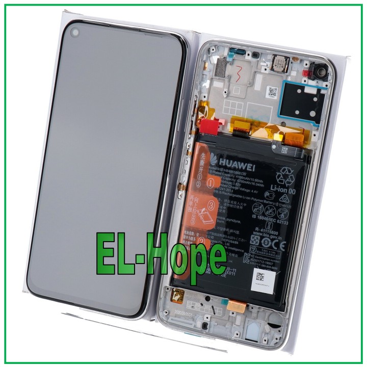 Écran LCD d origine avec cadre et batterie pour Huawei P40 Lite JNY-L21 LX1 Touch Silver