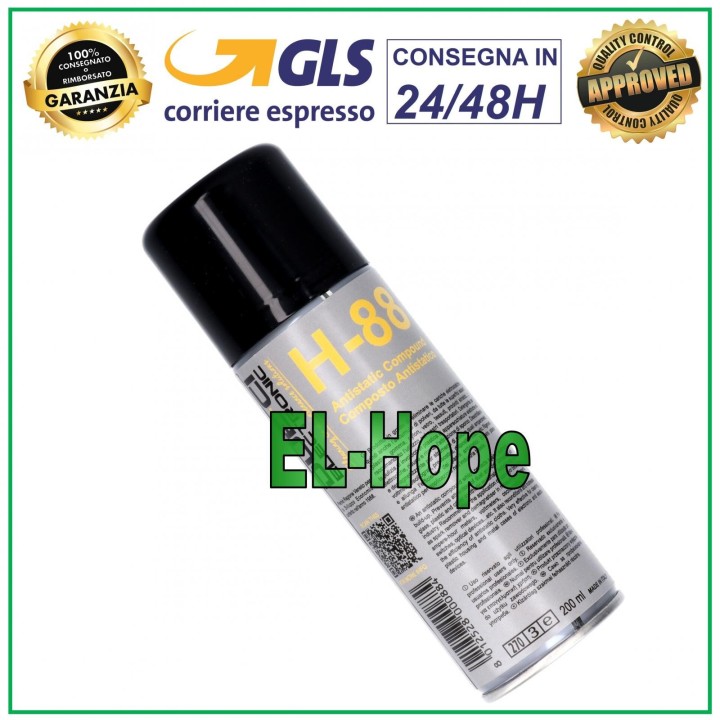 SPRAY ÉLIMINE LES CHARGES ÉLECTROSTATIQUES COMPOSÉ ANTISTATIQUE 200 ml H-88 DUE CI