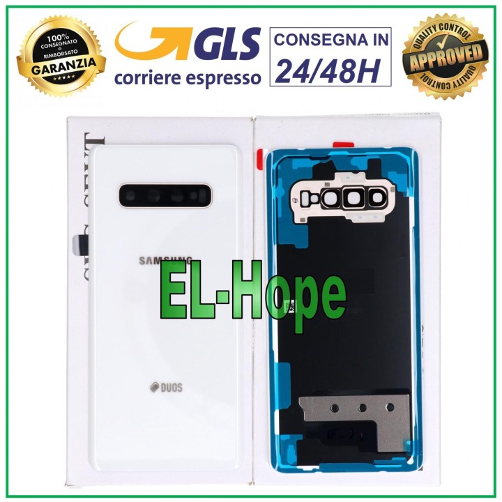 Cache batterie original Samsung Galaxy S10 Plus SM-G975 Plus Duos Blanc