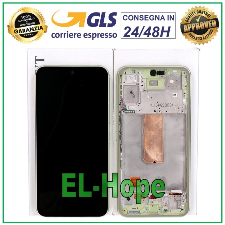 Écran tactile LCD d origine Samsung A54 5G 2023 SM-A546, cadre vert GH82-31231C