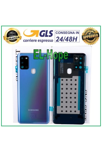 Cache batterie d origine Samsung Galaxy A21S SM-A217, coque arrière bleue