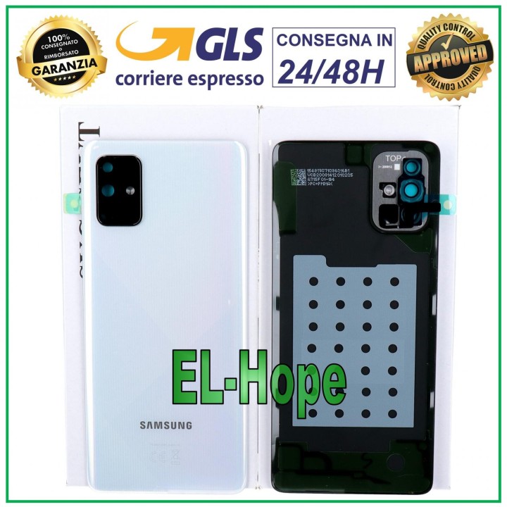Cache batterie d origine Samsung Galaxy A71 SM-A715, coque arrie're blanche
