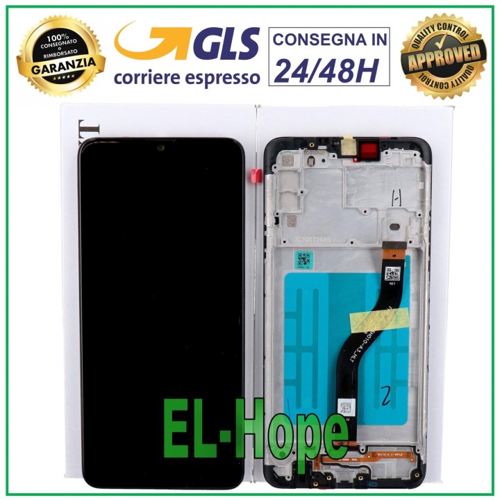 Cadre d origine, e'cran tactile en verre noir pour Samsung Galaxy A20s SM-A207 (GH81-17774A)