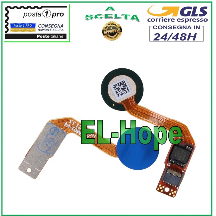 Cle' plate avec capteur d empreintes digitales pour Huawei Mate 20 HMA-L09 L29 Bleu