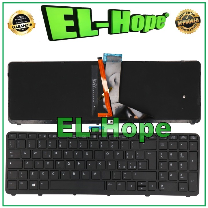 Clavier italien re'troe'claire' noir pour ordinateur portable HP ZBook 15/17 G1/G2