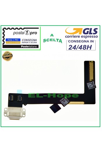 Connecteur de charge plat flexible blanc pour Apple iPad Air 2 A1566 A1567