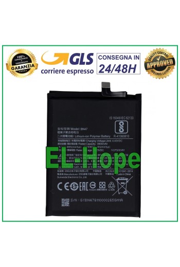 Batterie BN47 pour Xiaomi Mi A2 Lite et Redmi 6 Pro M1805D1SG, 4 000 mAh, équivalente à l originale