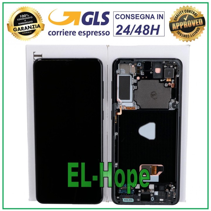SERVICE D ÉCRAN D ORIGINE SAMSUNG S21+ PLUS SM-G996 CADRE TACTILE NOIR GH82-24554A
