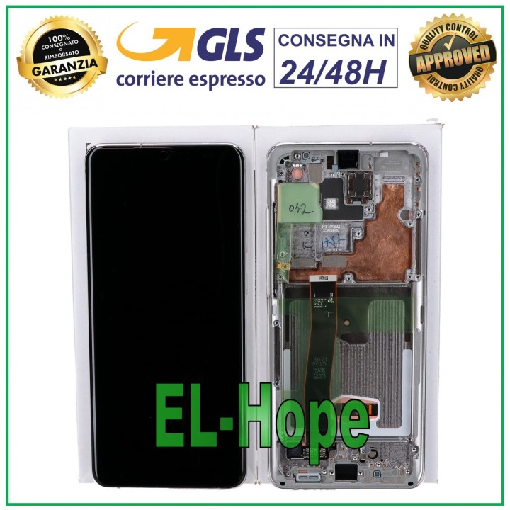 Écran LCD tactile blanc avec cadre d origine pour Samsung S20 Ultra SM-G988 (GH82-22271C)