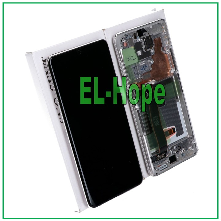 Écran LCD tactile blanc avec cadre d origine pour Samsung S20 Ultra SM-G988 (GH82-22271C)