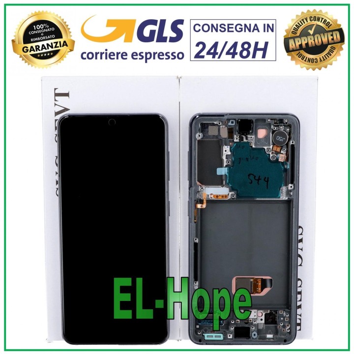 Cadre d e'cran d origine pour Samsung S21 SM-G991, e'cran tactile, noir et gris, GH82-24718A