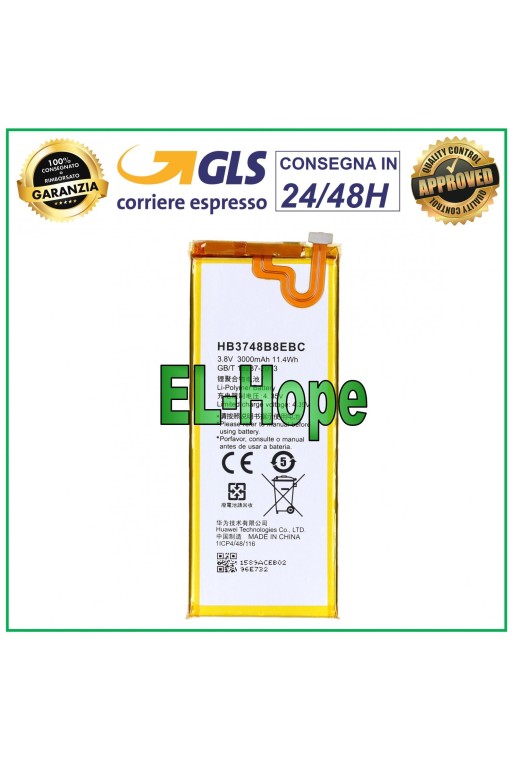 Batterie HB3748B8EBC pour Huawei ASCEND G7 / G7-L01 L03 3000 mAh, équivalente à l originale