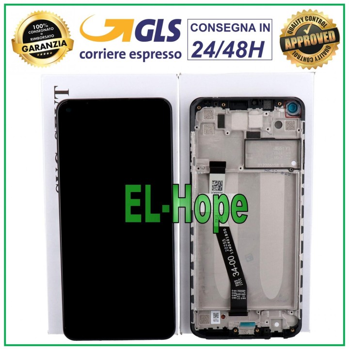 Écran LCD + cadre d origine Xiaomi Redmi Note 9 / 10X 4G M2003J15SG tactile noir