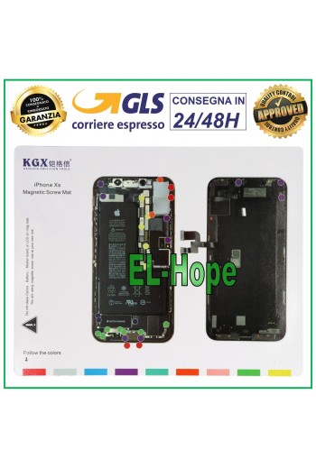 Tapis magnétique pour vis illustré pour démonter les vis de l iPhone XS