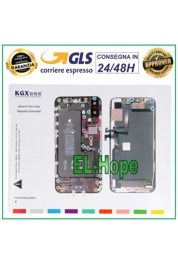 Tapis magnétique illustré pour démontage des vis de l iPhone 11 Pro Max