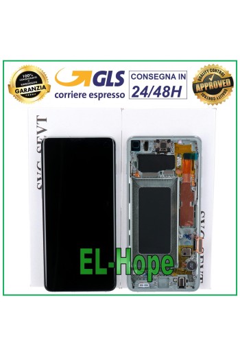 Écran LCD d origine Samsung Galaxy S10 SM-G973F Écran tactile PRISM GREEN