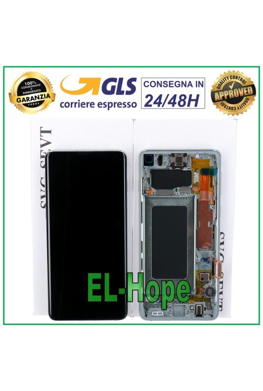 Écran LCD d origine Samsung Galaxy S10 SM-G973F Écran tactile PRISM GREEN