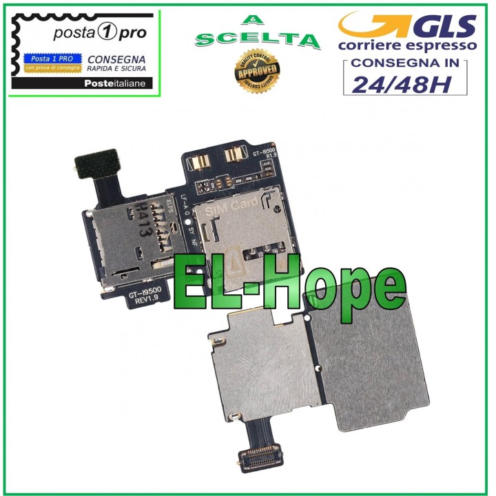 LECTEUR DE CARTE SIM + MICRO SD SAMSUNG GALAXY S4 GT-I9500 I9500 LECTEUR DE CARTE PLAT FLEXIBLE