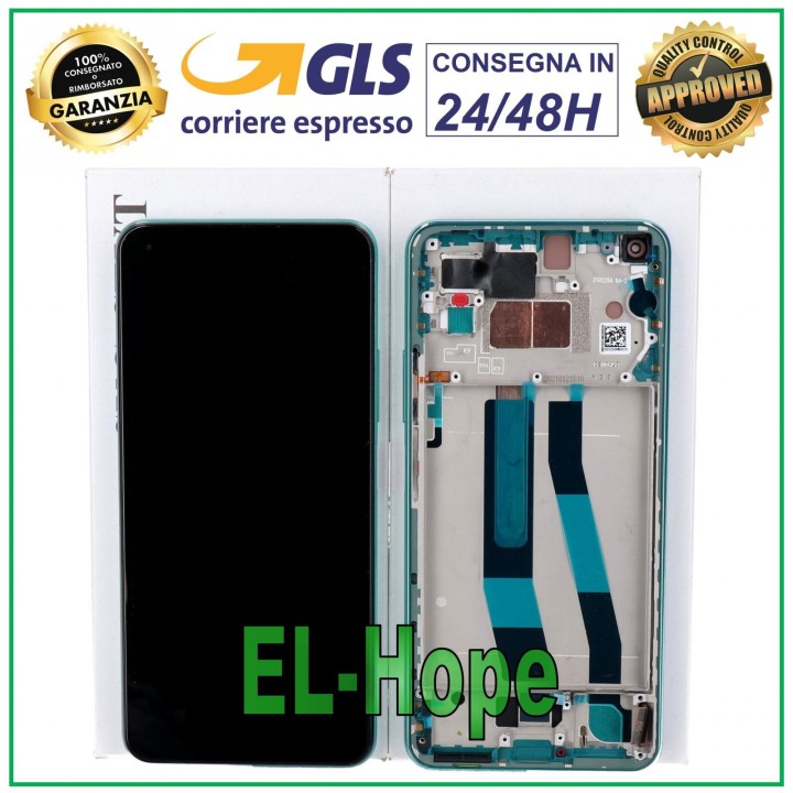 Écran et cadre d origine Xiaomi Mi 11 Lite 4G 5G NE M2101K9AG, verre vert tactile