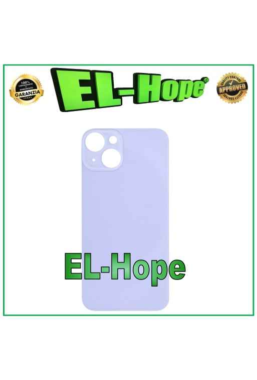 Coque arrière en verre avec grand trou pour iPhone 14 Violet