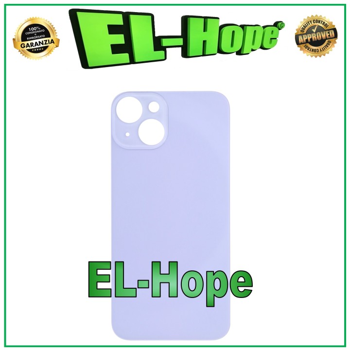 Coque arrie're en verre avec grand trou pour iPhone 14 Violet